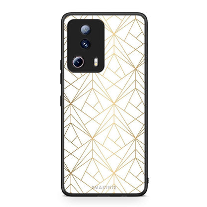 Θήκη Xiaomi 13 Lite 5G Geometric Luxury White από τη Smartfits με σχέδιο στο πίσω μέρος και μαύρο περίβλημα | Xiaomi 13 Lite 5G Geometric Luxury White Case with Colorful Back and Black Bezels