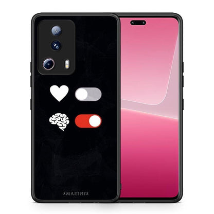 Θήκη Xiaomi 13 Lite 5G Heart Vs Brain από τη Smartfits με σχέδιο στο πίσω μέρος και μαύρο περίβλημα | Xiaomi 13 Lite 5G Heart Vs Brain Case with Colorful Back and Black Bezels
