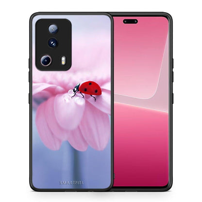 Θήκη Xiaomi 13 Lite 5G Ladybug Flower από τη Smartfits με σχέδιο στο πίσω μέρος και μαύρο περίβλημα | Xiaomi 13 Lite 5G Ladybug Flower Case with Colorful Back and Black Bezels