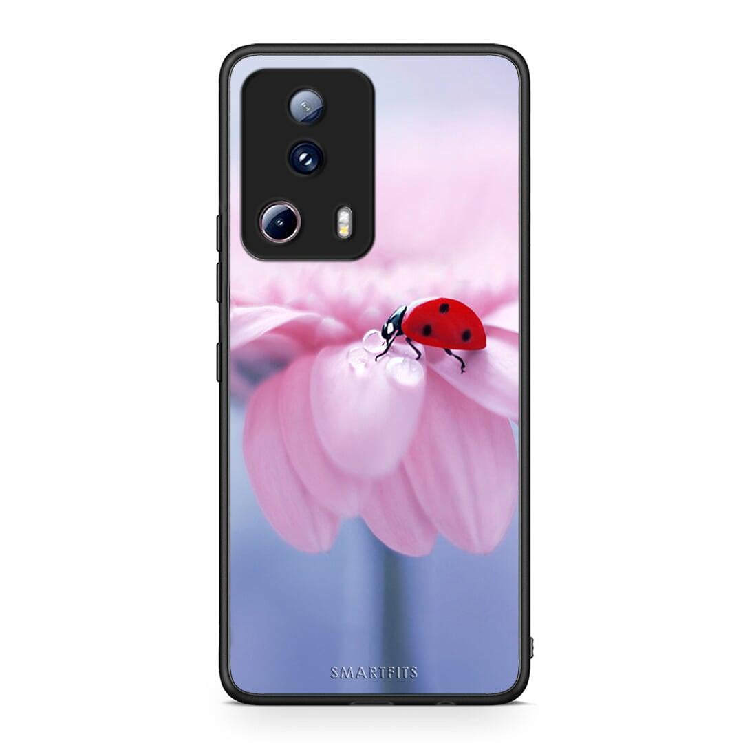 Θήκη Xiaomi 13 Lite 5G Ladybug Flower από τη Smartfits με σχέδιο στο πίσω μέρος και μαύρο περίβλημα | Xiaomi 13 Lite 5G Ladybug Flower Case with Colorful Back and Black Bezels