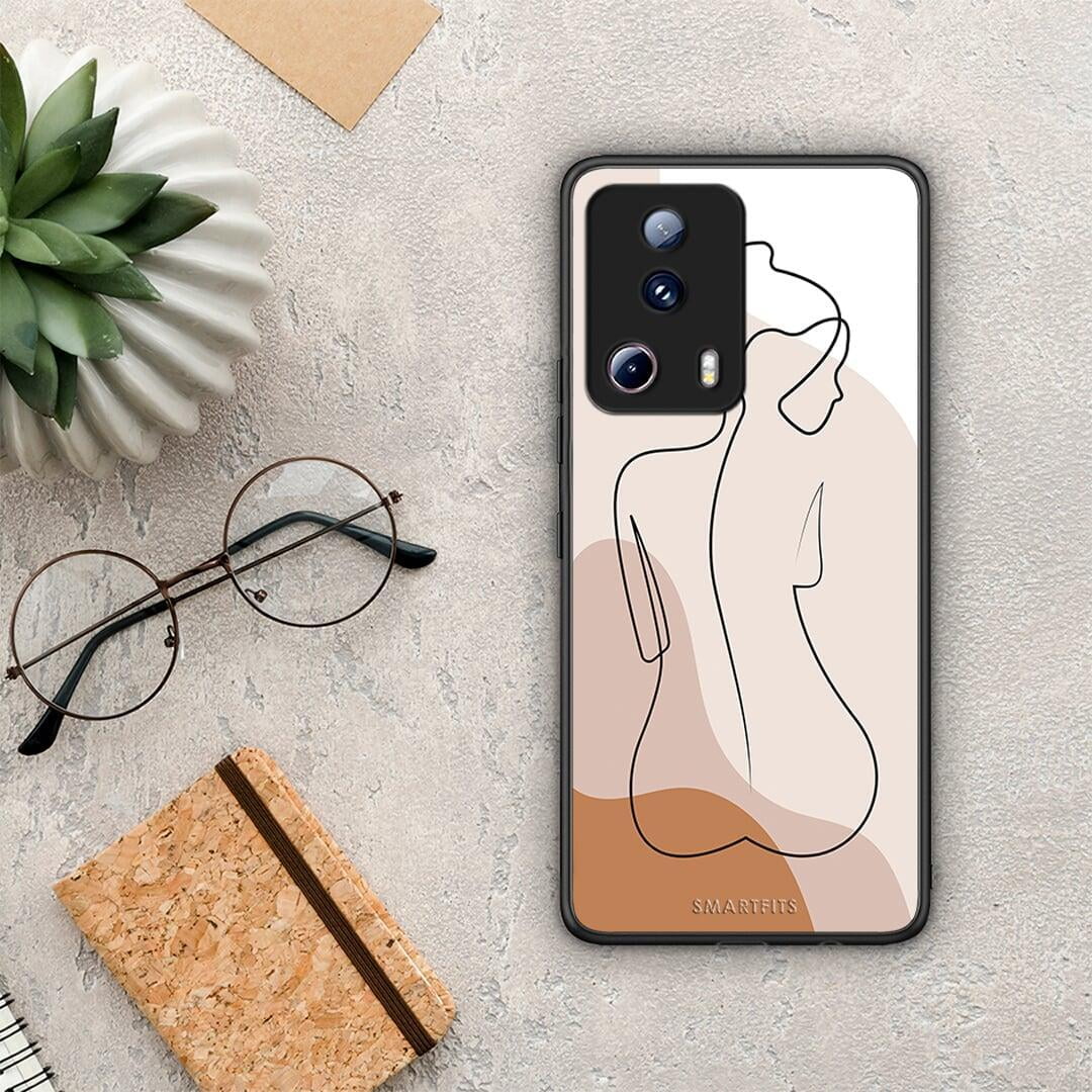 Θήκη Xiaomi 13 Lite 5G LineArt Woman από τη Smartfits με σχέδιο στο πίσω μέρος και μαύρο περίβλημα | Xiaomi 13 Lite 5G LineArt Woman Case with Colorful Back and Black Bezels