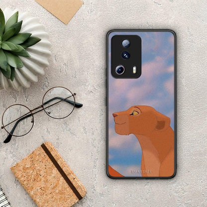 Θήκη Xiaomi 13 Lite 5G Lion Love 2 από τη Smartfits με σχέδιο στο πίσω μέρος και μαύρο περίβλημα | Xiaomi 13 Lite 5G Lion Love 2 Case with Colorful Back and Black Bezels