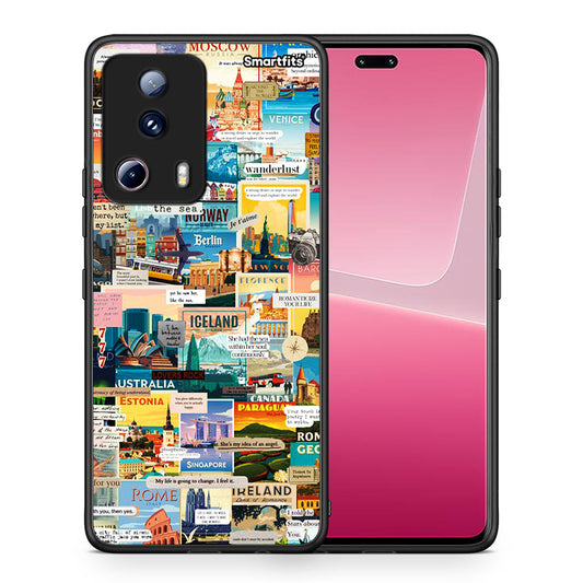 Θήκη Xiaomi 13 Lite 5G Live To Travel από τη Smartfits με σχέδιο στο πίσω μέρος και μαύρο περίβλημα | Xiaomi 13 Lite 5G Live To Travel Case with Colorful Back and Black Bezels