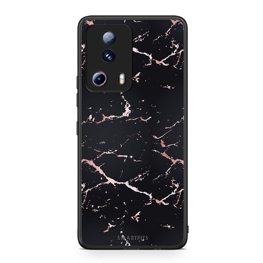 Θήκη Xiaomi 13 Lite 5G Marble Black Rosegold από τη Smartfits με σχέδιο στο πίσω μέρος και μαύρο περίβλημα | Xiaomi 13 Lite 5G Marble Black Rosegold Case with Colorful Back and Black Bezels