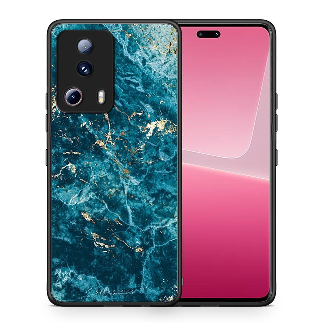 Θήκη Xiaomi 13 Lite 5G Marble Blue από τη Smartfits με σχέδιο στο πίσω μέρος και μαύρο περίβλημα | Xiaomi 13 Lite 5G Marble Blue Case with Colorful Back and Black Bezels
