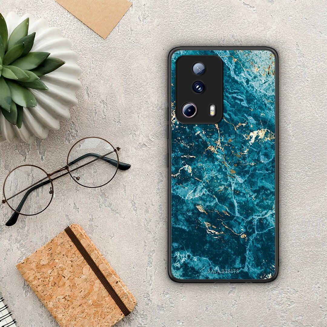 Θήκη Xiaomi 13 Lite 5G Marble Blue από τη Smartfits με σχέδιο στο πίσω μέρος και μαύρο περίβλημα | Xiaomi 13 Lite 5G Marble Blue Case with Colorful Back and Black Bezels