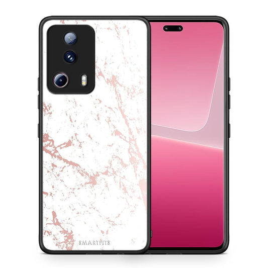 Θήκη Xiaomi 13 Lite 5G Marble Pink Splash από τη Smartfits με σχέδιο στο πίσω μέρος και μαύρο περίβλημα | Xiaomi 13 Lite 5G Marble Pink Splash Case with Colorful Back and Black Bezels