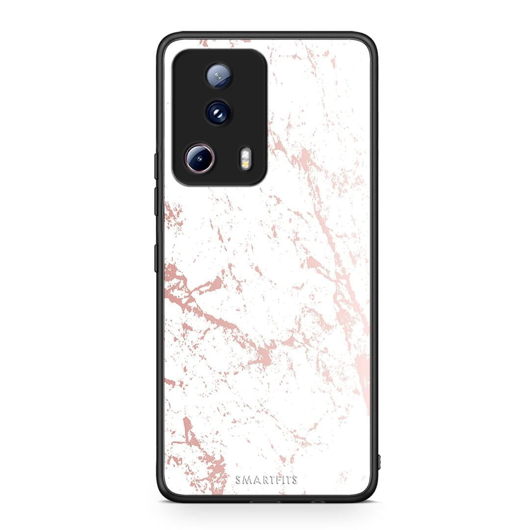 Θήκη Xiaomi 13 Lite 5G Marble Pink Splash από τη Smartfits με σχέδιο στο πίσω μέρος και μαύρο περίβλημα | Xiaomi 13 Lite 5G Marble Pink Splash Case with Colorful Back and Black Bezels