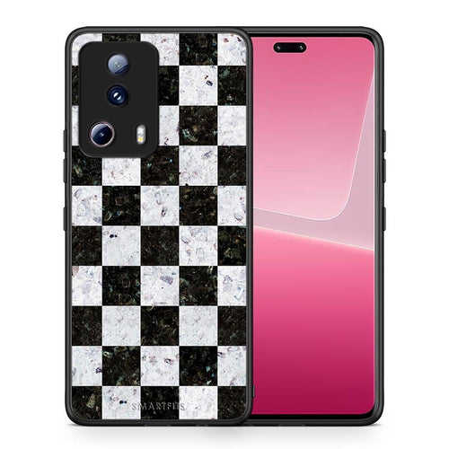 Θήκη Xiaomi 13 Lite 5G Marble Square Geometric από τη Smartfits με σχέδιο στο πίσω μέρος και μαύρο περίβλημα | Xiaomi 13 Lite 5G Marble Square Geometric Case with Colorful Back and Black Bezels