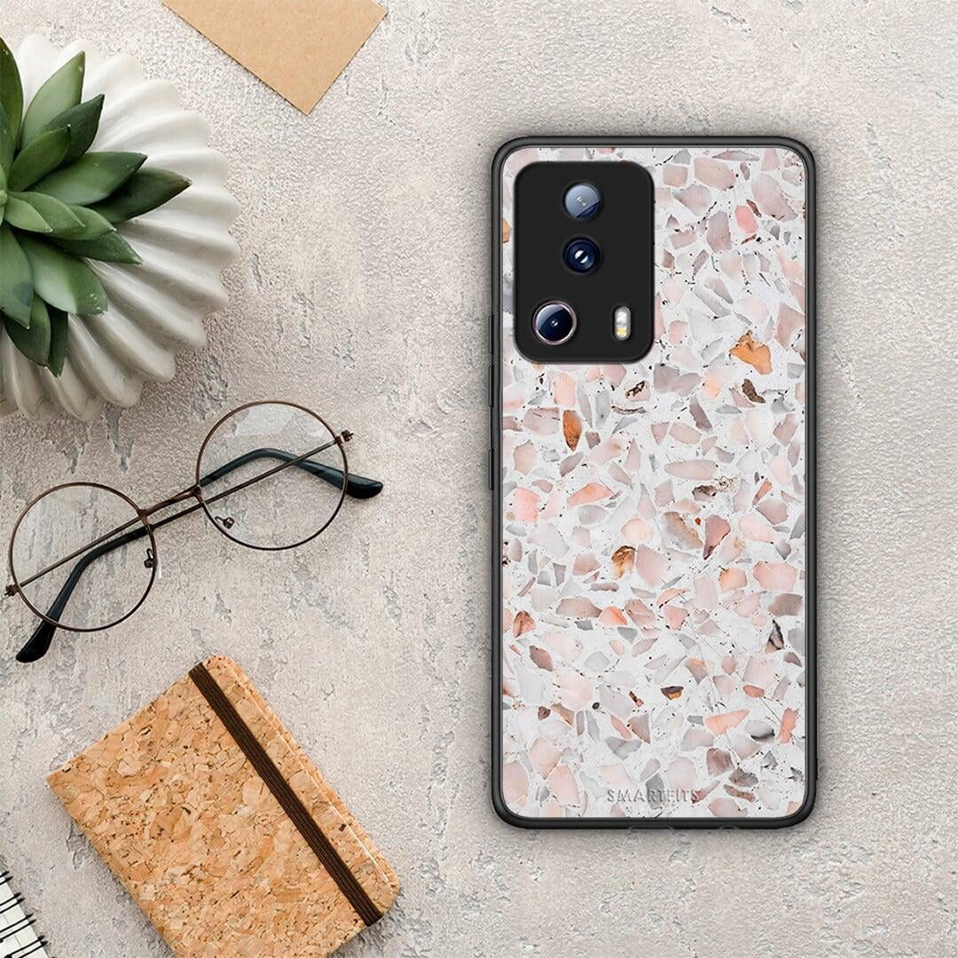 Θήκη Xiaomi 13 Lite 5G Marble Terrazzo από τη Smartfits με σχέδιο στο πίσω μέρος και μαύρο περίβλημα | Xiaomi 13 Lite 5G Marble Terrazzo Case with Colorful Back and Black Bezels