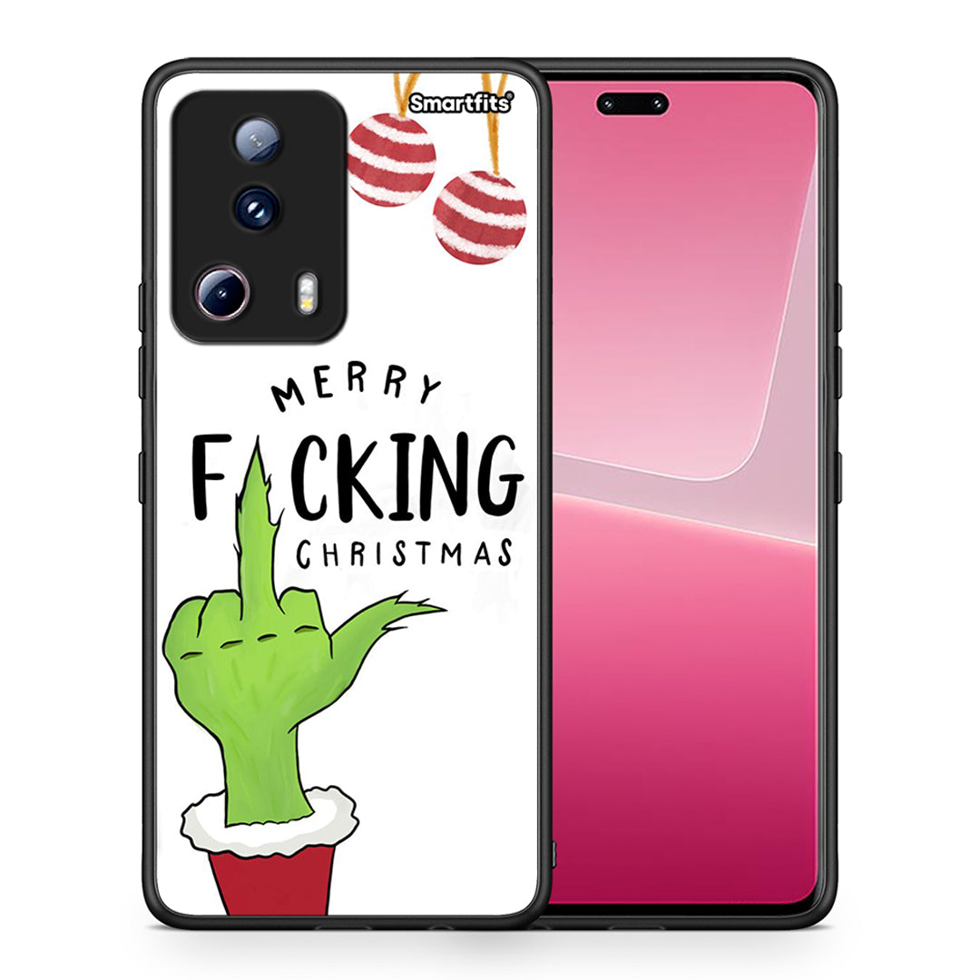 Θήκη Xiaomi 13 Lite 5G Merry F Xmas από τη Smartfits με σχέδιο στο πίσω μέρος και μαύρο περίβλημα | Xiaomi 13 Lite 5G Merry F Xmas Case with Colorful Back and Black Bezels