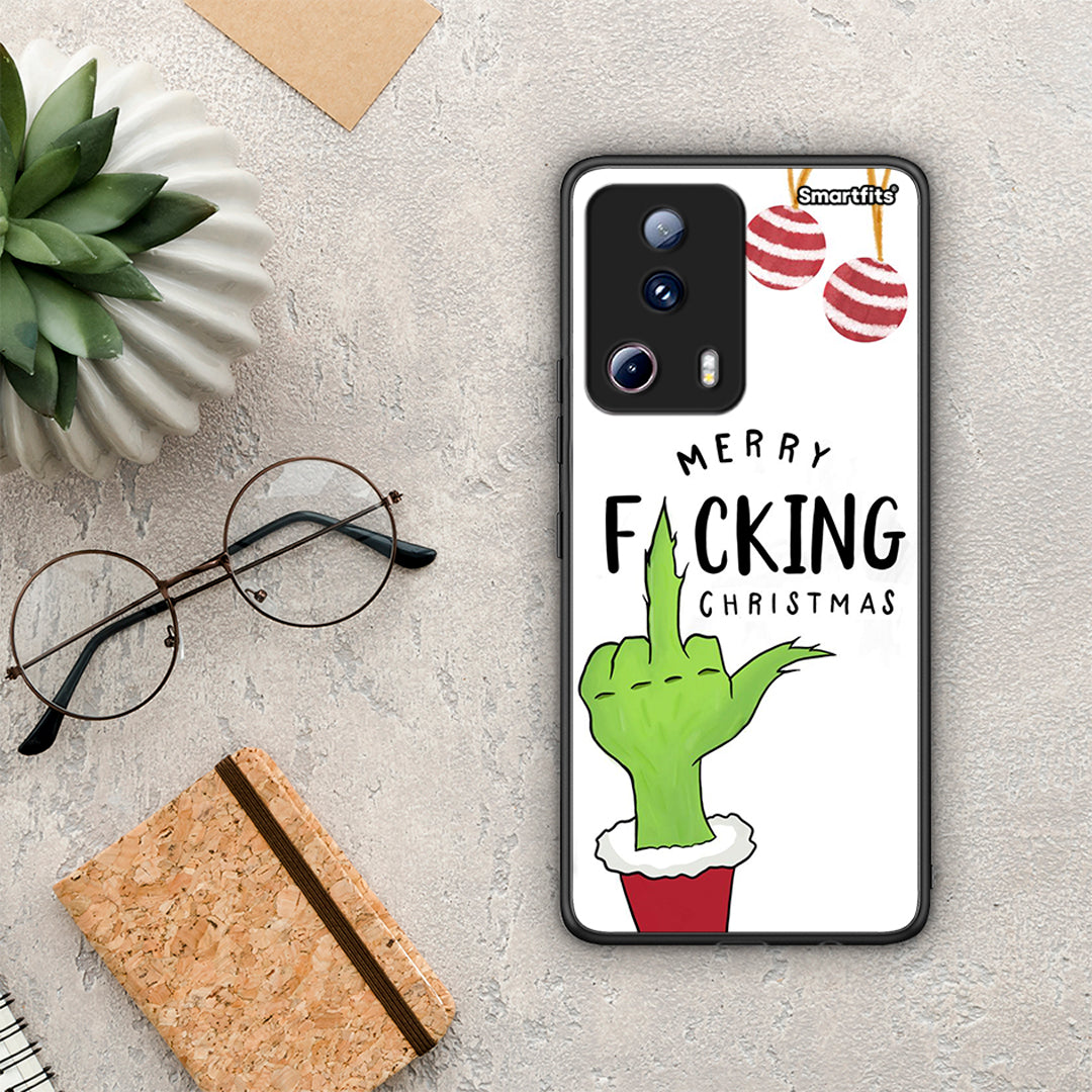 Θήκη Xiaomi 13 Lite 5G Merry F Xmas από τη Smartfits με σχέδιο στο πίσω μέρος και μαύρο περίβλημα | Xiaomi 13 Lite 5G Merry F Xmas Case with Colorful Back and Black Bezels