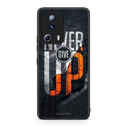 Θήκη Xiaomi 13 Lite 5G Never Give Up από τη Smartfits με σχέδιο στο πίσω μέρος και μαύρο περίβλημα | Xiaomi 13 Lite 5G Never Give Up Case with Colorful Back and Black Bezels
