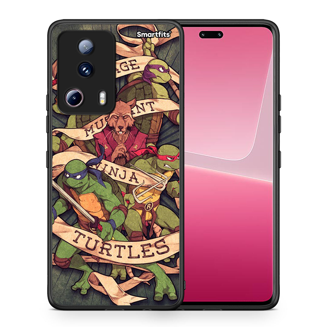 Θήκη Xiaomi 13 Lite 5G Ninja Turtles από τη Smartfits με σχέδιο στο πίσω μέρος και μαύρο περίβλημα | Xiaomi 13 Lite 5G Ninja Turtles Case with Colorful Back and Black Bezels