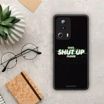 Θήκη Xiaomi 13 Lite 5G OMG ShutUp από τη Smartfits με σχέδιο στο πίσω μέρος και μαύρο περίβλημα | Xiaomi 13 Lite 5G OMG ShutUp Case with Colorful Back and Black Bezels