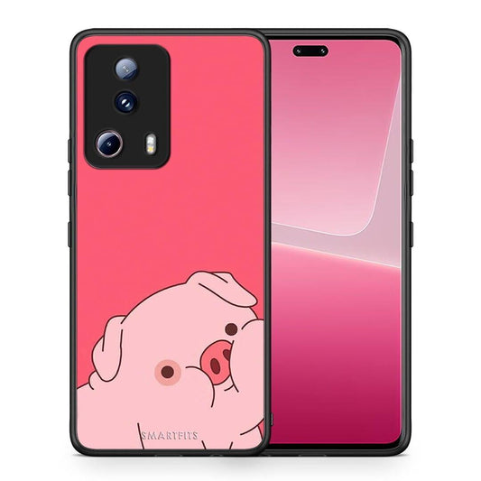 Θήκη Xiaomi 13 Lite 5G Pig Love 1 από τη Smartfits με σχέδιο στο πίσω μέρος και μαύρο περίβλημα | Xiaomi 13 Lite 5G Pig Love 1 Case with Colorful Back and Black Bezels