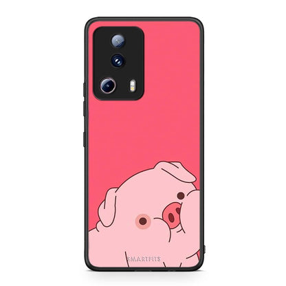 Θήκη Xiaomi 13 Lite 5G Pig Love 1 από τη Smartfits με σχέδιο στο πίσω μέρος και μαύρο περίβλημα | Xiaomi 13 Lite 5G Pig Love 1 Case with Colorful Back and Black Bezels
