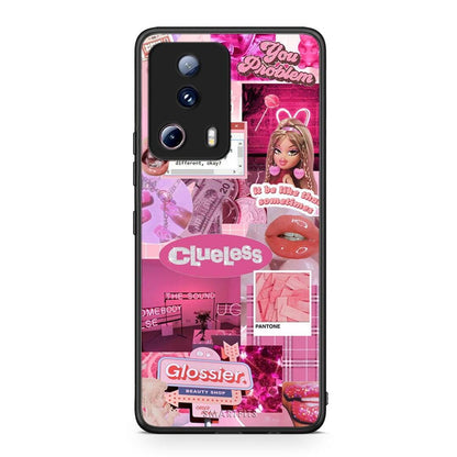 Θήκη Xiaomi 13 Lite 5G Pink Love από τη Smartfits με σχέδιο στο πίσω μέρος και μαύρο περίβλημα | Xiaomi 13 Lite 5G Pink Love Case with Colorful Back and Black Bezels