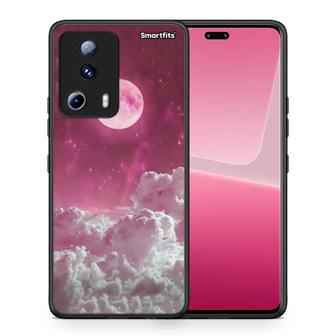 Θήκη Xiaomi 13 Lite 5G Pink Moon από τη Smartfits με σχέδιο στο πίσω μέρος και μαύρο περίβλημα | Xiaomi 13 Lite 5G Pink Moon Case with Colorful Back and Black Bezels