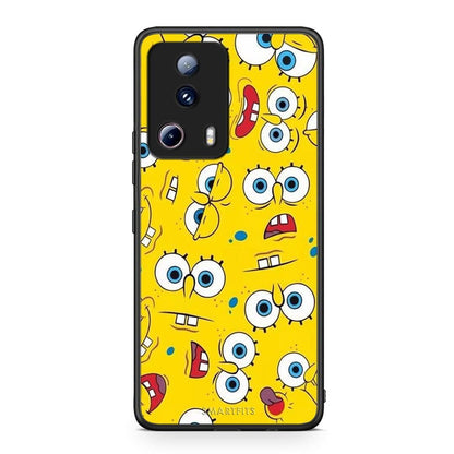 Θήκη Xiaomi 13 Lite 5G PopArt Sponge από τη Smartfits με σχέδιο στο πίσω μέρος και μαύρο περίβλημα | Xiaomi 13 Lite 5G PopArt Sponge Case with Colorful Back and Black Bezels