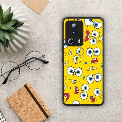 Θήκη Xiaomi 13 Lite 5G PopArt Sponge από τη Smartfits με σχέδιο στο πίσω μέρος και μαύρο περίβλημα | Xiaomi 13 Lite 5G PopArt Sponge Case with Colorful Back and Black Bezels