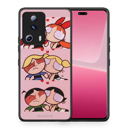Θήκη Xiaomi 13 Lite 5G Puff Love από τη Smartfits με σχέδιο στο πίσω μέρος και μαύρο περίβλημα | Xiaomi 13 Lite 5G Puff Love Case with Colorful Back and Black Bezels