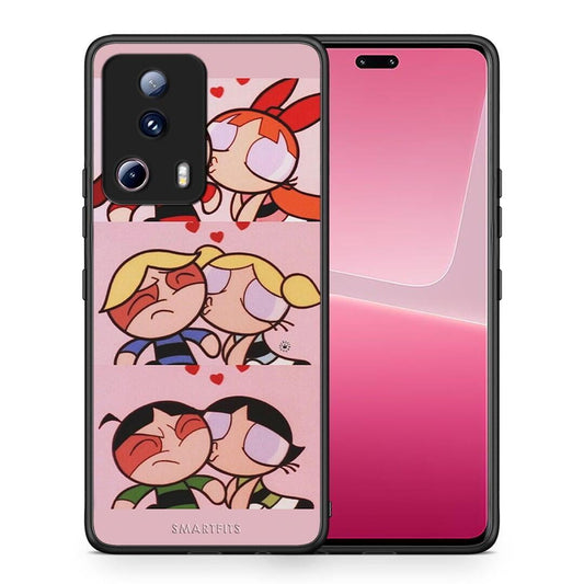 Θήκη Xiaomi 13 Lite 5G Puff Love από τη Smartfits με σχέδιο στο πίσω μέρος και μαύρο περίβλημα | Xiaomi 13 Lite 5G Puff Love Case with Colorful Back and Black Bezels