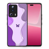 Thumbnail for Θήκη Xiaomi 13 Lite 5G Purple Mariposa από τη Smartfits με σχέδιο στο πίσω μέρος και μαύρο περίβλημα | Xiaomi 13 Lite 5G Purple Mariposa Case with Colorful Back and Black Bezels