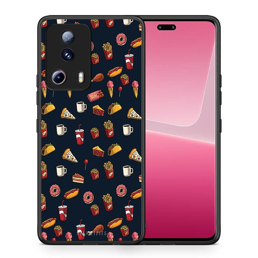Θήκη Xiaomi 13 Lite 5G Random Hungry από τη Smartfits με σχέδιο στο πίσω μέρος και μαύρο περίβλημα | Xiaomi 13 Lite 5G Random Hungry Case with Colorful Back and Black Bezels