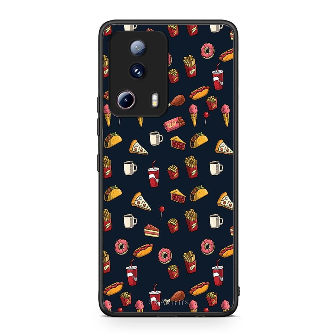 Θήκη Xiaomi 13 Lite 5G Random Hungry από τη Smartfits με σχέδιο στο πίσω μέρος και μαύρο περίβλημα | Xiaomi 13 Lite 5G Random Hungry Case with Colorful Back and Black Bezels