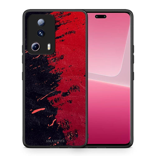 Θήκη Xiaomi 13 Lite 5G Red Paint από τη Smartfits με σχέδιο στο πίσω μέρος και μαύρο περίβλημα | Xiaomi 13 Lite 5G Red Paint Case with Colorful Back and Black Bezels