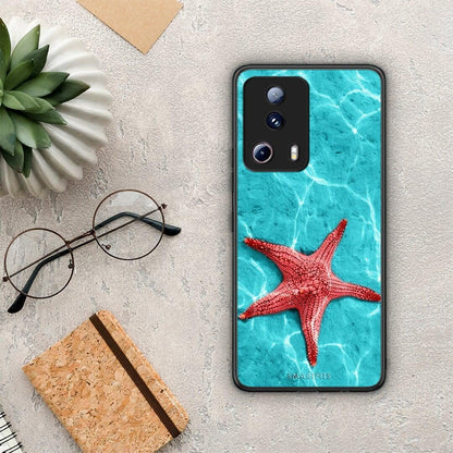 Θήκη Xiaomi 13 Lite 5G Red Starfish από τη Smartfits με σχέδιο στο πίσω μέρος και μαύρο περίβλημα | Xiaomi 13 Lite 5G Red Starfish Case with Colorful Back and Black Bezels