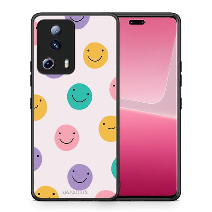 Θήκη Xiaomi 13 Lite 5G Smiley Faces από τη Smartfits με σχέδιο στο πίσω μέρος και μαύρο περίβλημα | Xiaomi 13 Lite 5G Smiley Faces Case with Colorful Back and Black Bezels
