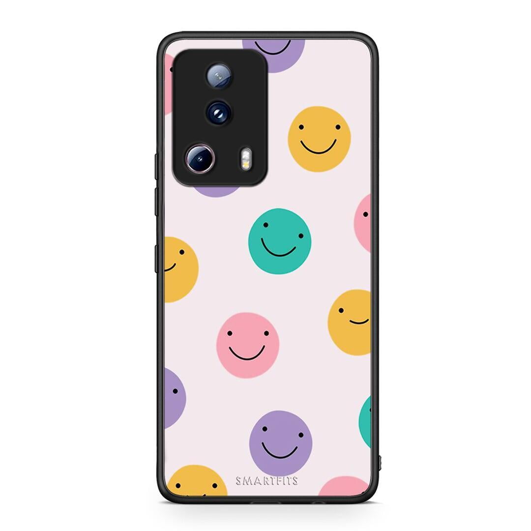 Θήκη Xiaomi 13 Lite 5G Smiley Faces από τη Smartfits με σχέδιο στο πίσω μέρος και μαύρο περίβλημα | Xiaomi 13 Lite 5G Smiley Faces Case with Colorful Back and Black Bezels