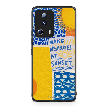 Θήκη Xiaomi 13 Lite 5G Sunset Memories από τη Smartfits με σχέδιο στο πίσω μέρος και μαύρο περίβλημα | Xiaomi 13 Lite 5G Sunset Memories Case with Colorful Back and Black Bezels