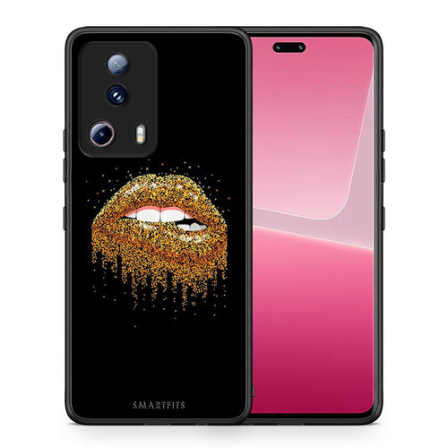 Θήκη Xiaomi 13 Lite 5G Valentine Golden από τη Smartfits με σχέδιο στο πίσω μέρος και μαύρο περίβλημα | Xiaomi 13 Lite 5G Valentine Golden Case with Colorful Back and Black Bezels