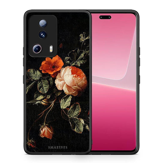 Θήκη Xiaomi 13 Lite 5G Vintage Roses από τη Smartfits με σχέδιο στο πίσω μέρος και μαύρο περίβλημα | Xiaomi 13 Lite 5G Vintage Roses Case with Colorful Back and Black Bezels