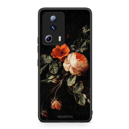 Θήκη Xiaomi 13 Lite 5G Vintage Roses από τη Smartfits με σχέδιο στο πίσω μέρος και μαύρο περίβλημα | Xiaomi 13 Lite 5G Vintage Roses Case with Colorful Back and Black Bezels