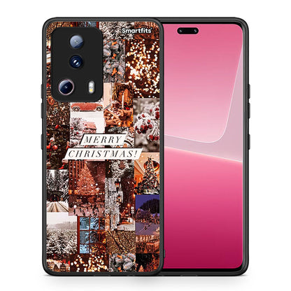 Θήκη Xiaomi 13 Lite 5G Xmas Collage από τη Smartfits με σχέδιο στο πίσω μέρος και μαύρο περίβλημα | Xiaomi 13 Lite 5G Xmas Collage Case with Colorful Back and Black Bezels