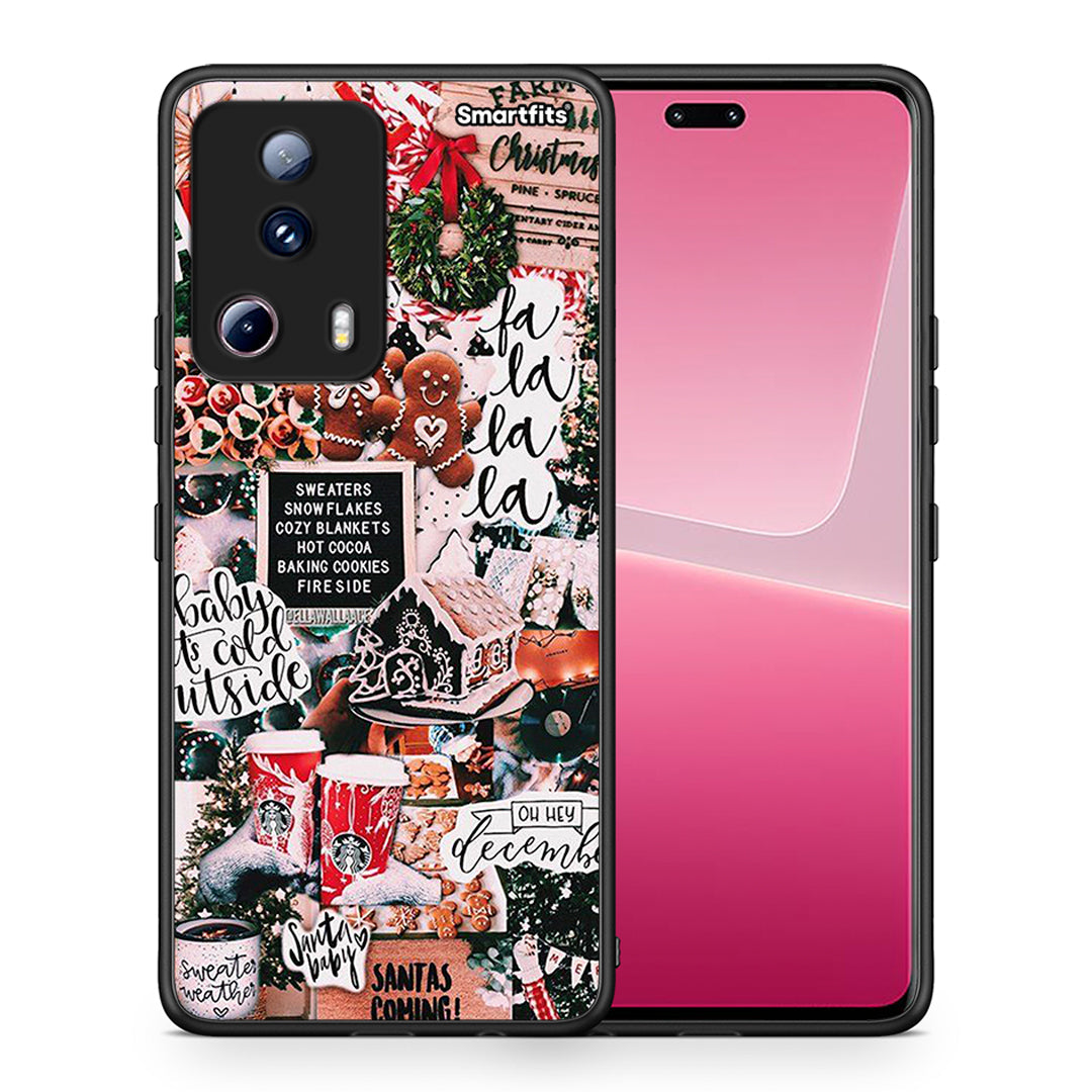 Θήκη Xiaomi 13 Lite 5G Xmas Habbits από τη Smartfits με σχέδιο στο πίσω μέρος και μαύρο περίβλημα | Xiaomi 13 Lite 5G Xmas Habbits Case with Colorful Back and Black Bezels