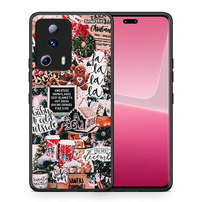 Θήκη Xiaomi 13 Lite 5G Xmas Habbits από τη Smartfits με σχέδιο στο πίσω μέρος και μαύρο περίβλημα | Xiaomi 13 Lite 5G Xmas Habbits Case with Colorful Back and Black Bezels