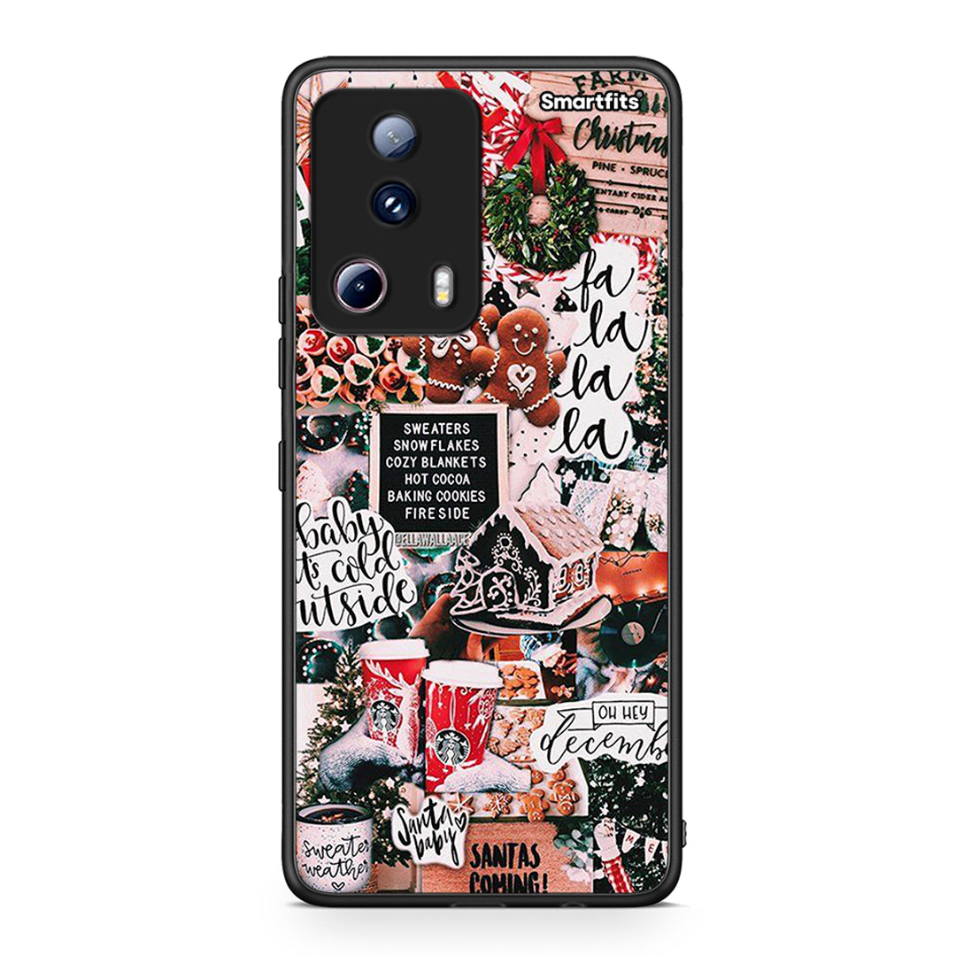 Θήκη Xiaomi 13 Lite 5G Xmas Habbits από τη Smartfits με σχέδιο στο πίσω μέρος και μαύρο περίβλημα | Xiaomi 13 Lite 5G Xmas Habbits Case with Colorful Back and Black Bezels