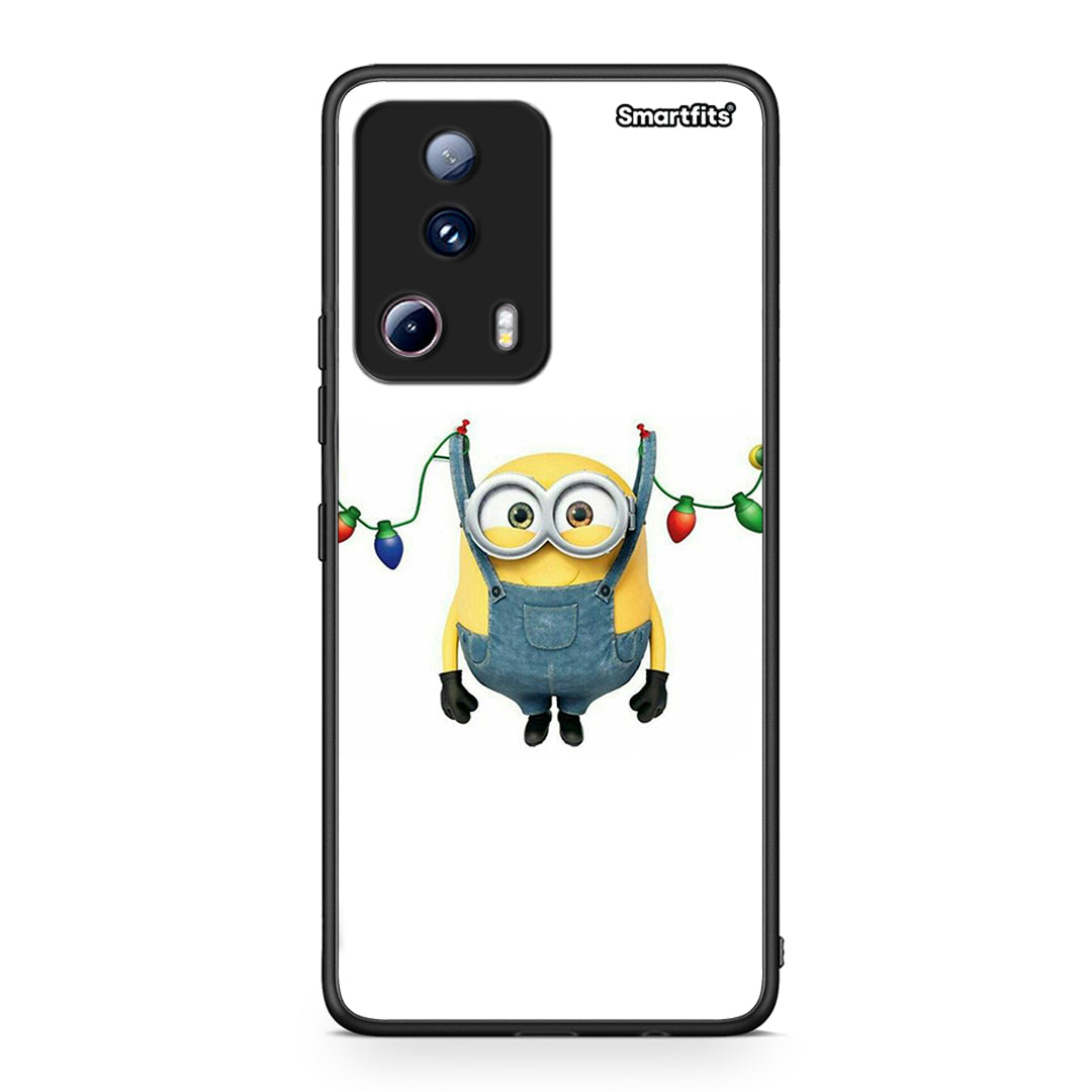 Θήκη Xiaomi 13 Lite 5G Xmas Minion Lights από τη Smartfits με σχέδιο στο πίσω μέρος και μαύρο περίβλημα | Xiaomi 13 Lite 5G Xmas Minion Lights Case with Colorful Back and Black Bezels