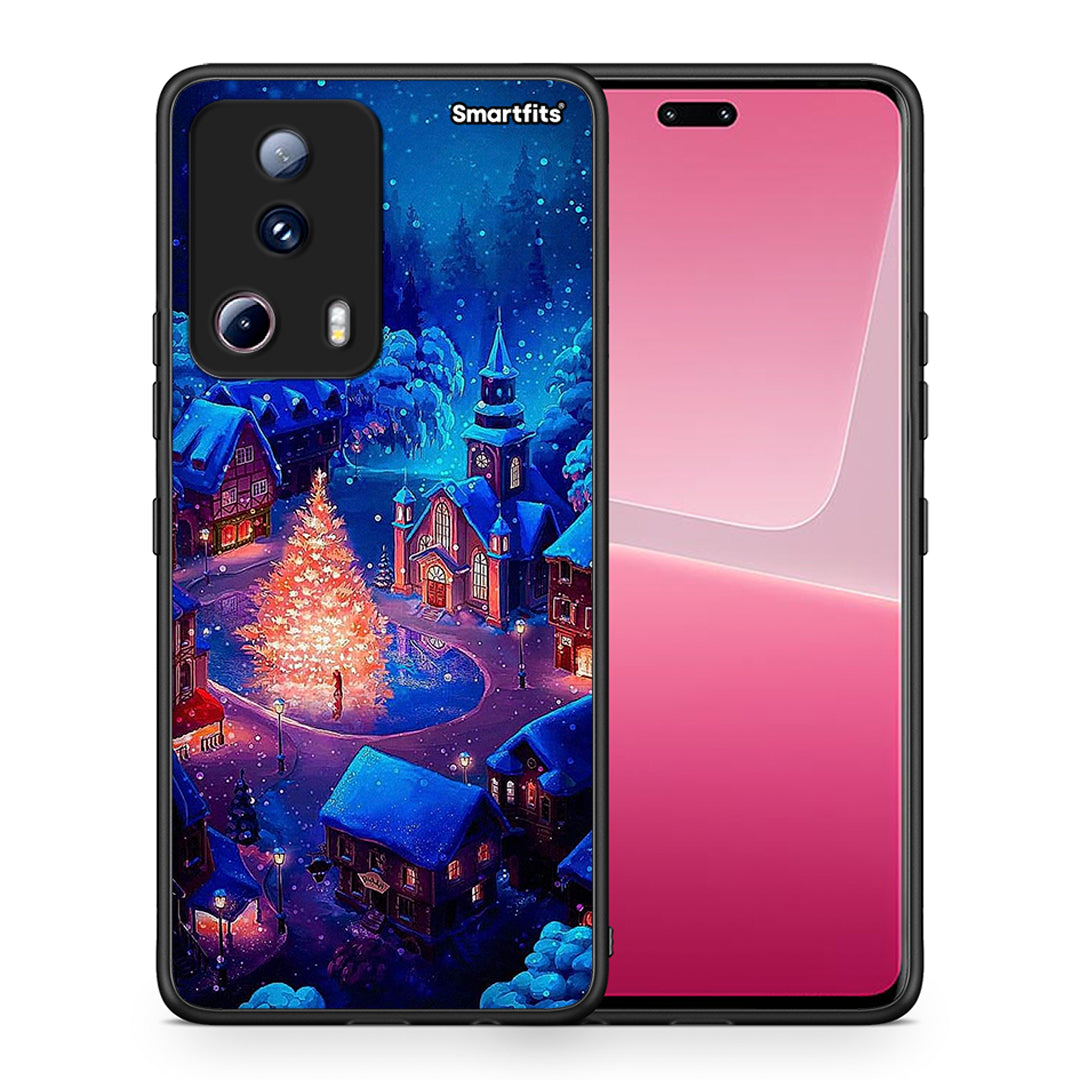 Θήκη Xiaomi 13 Lite 5G Xmas Village από τη Smartfits με σχέδιο στο πίσω μέρος και μαύρο περίβλημα | Xiaomi 13 Lite 5G Xmas Village Case with Colorful Back and Black Bezels