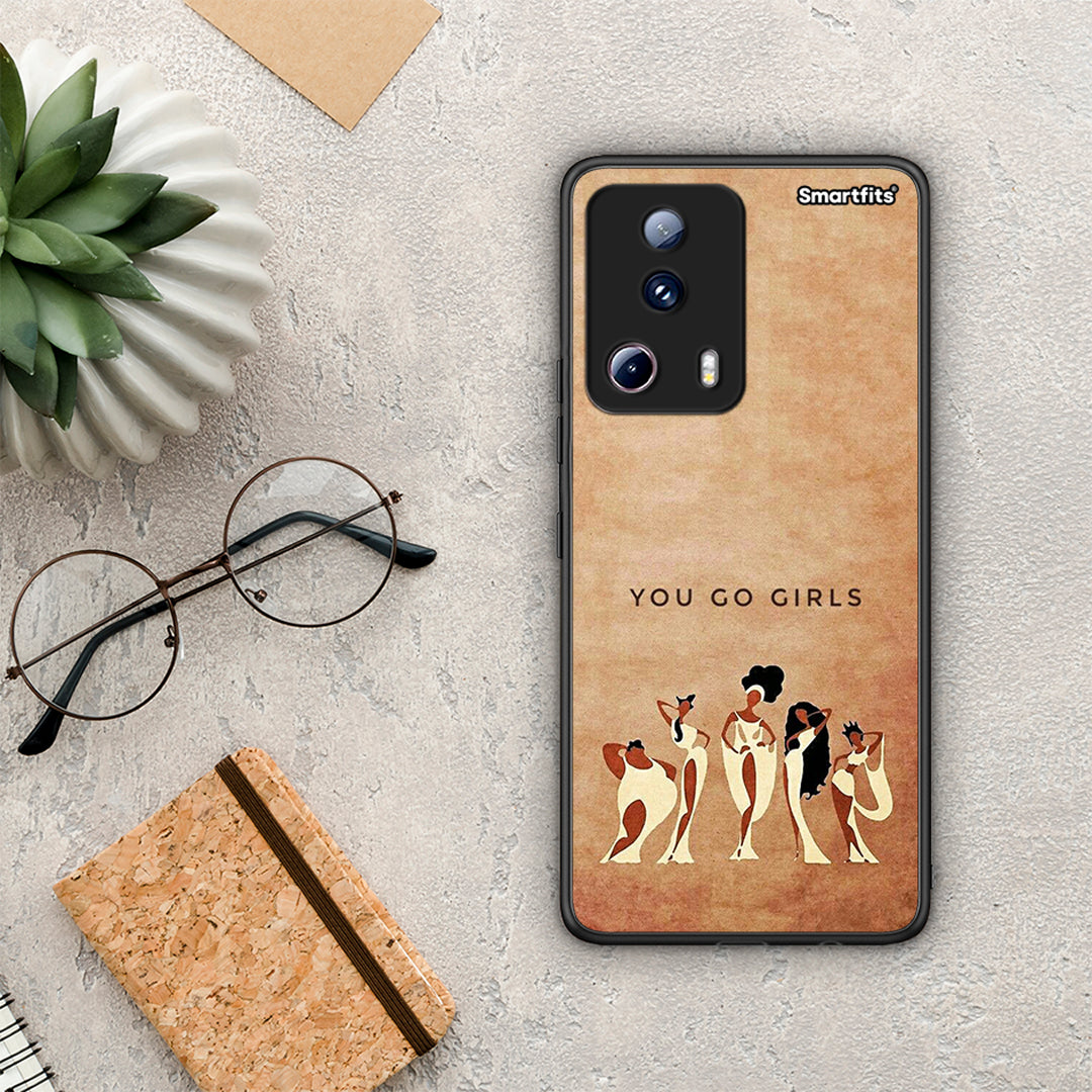 Θήκη Xiaomi 13 Lite 5G You Go Girl από τη Smartfits με σχέδιο στο πίσω μέρος και μαύρο περίβλημα | Xiaomi 13 Lite 5G You Go Girl Case with Colorful Back and Black Bezels