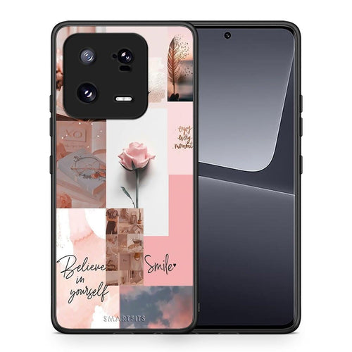 Θήκη Xiaomi 13 Aesthetic Collage από τη Smartfits με σχέδιο στο πίσω μέρος και μαύρο περίβλημα | Xiaomi 13 Aesthetic Collage Case with Colorful Back and Black Bezels