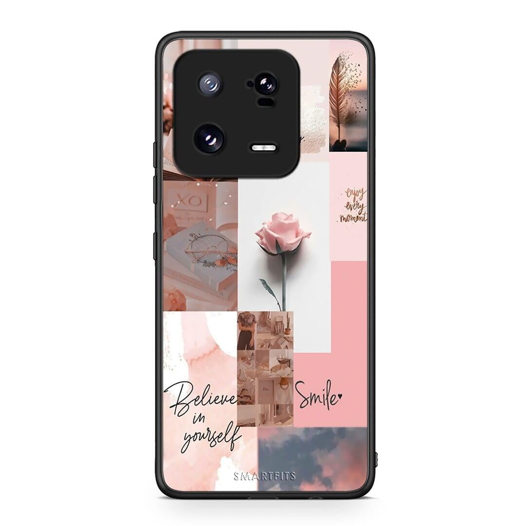 Θήκη Xiaomi 13 Pro Aesthetic Collage από τη Smartfits με σχέδιο στο πίσω μέρος και μαύρο περίβλημα | Xiaomi 13 Pro Aesthetic Collage Case with Colorful Back and Black Bezels