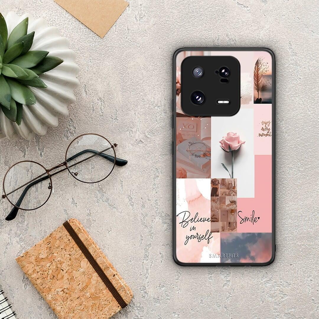Θήκη Xiaomi 13 Aesthetic Collage από τη Smartfits με σχέδιο στο πίσω μέρος και μαύρο περίβλημα | Xiaomi 13 Aesthetic Collage Case with Colorful Back and Black Bezels