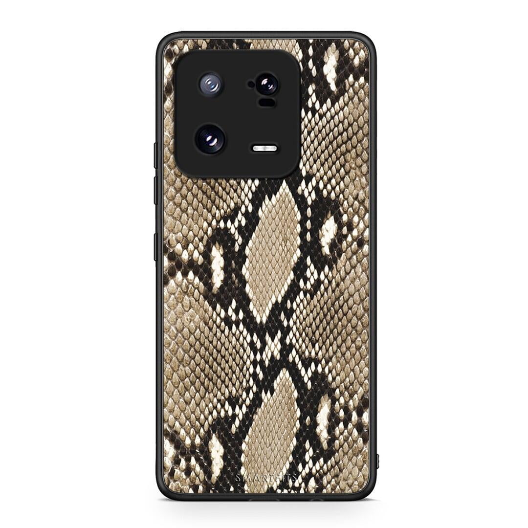 Θήκη Xiaomi 13 Pro Animal Fashion Snake από τη Smartfits με σχέδιο στο πίσω μέρος και μαύρο περίβλημα | Xiaomi 13 Pro Animal Fashion Snake Case with Colorful Back and Black Bezels