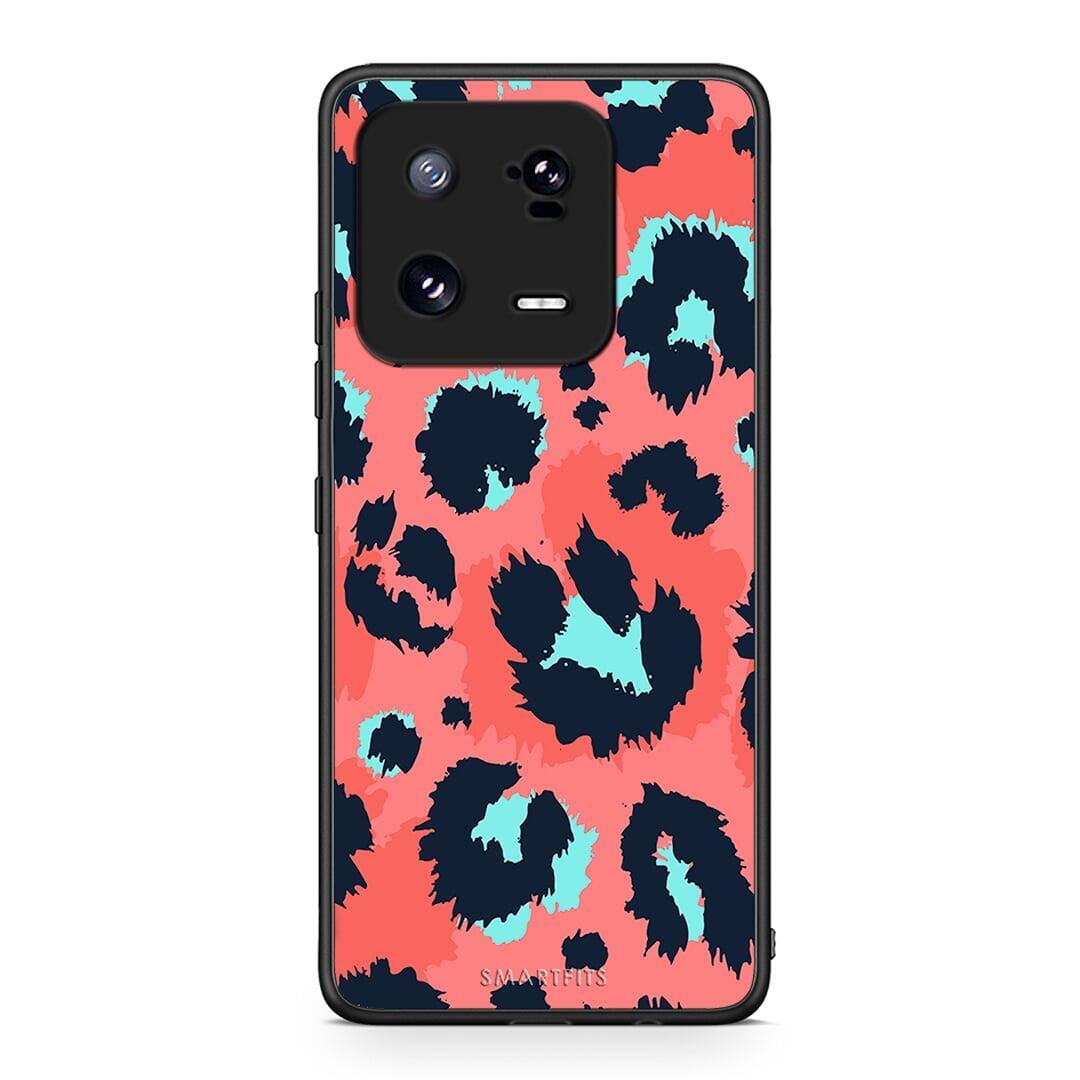 Θήκη Xiaomi 13 Pro Animal Pink Leopard από τη Smartfits με σχέδιο στο πίσω μέρος και μαύρο περίβλημα | Xiaomi 13 Pro Animal Pink Leopard Case with Colorful Back and Black Bezels